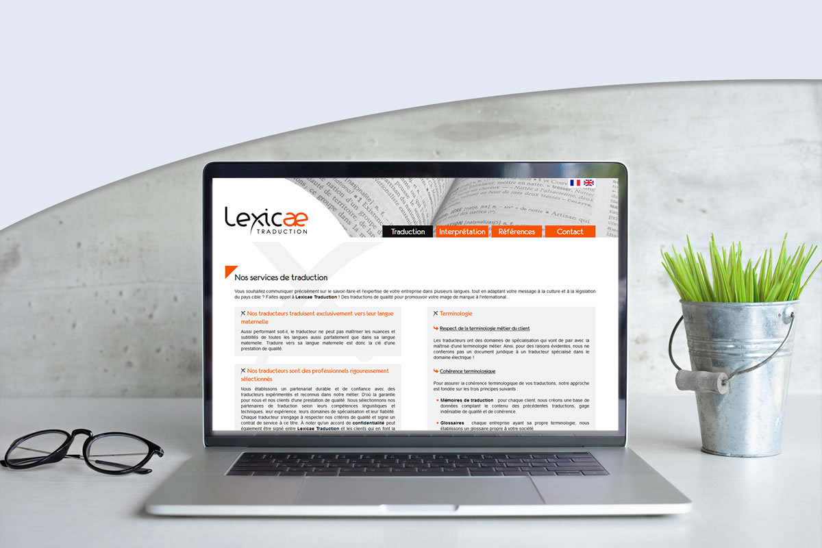 Site vitrine pour Lexicae Traduction